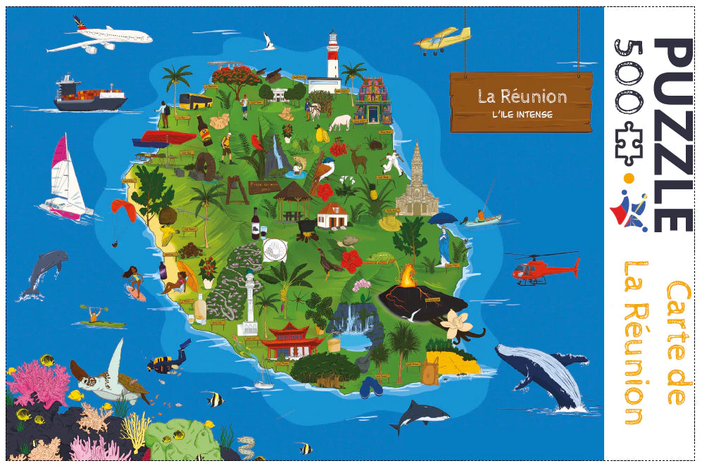 Puzzle 500 Pièces Carte De La Réunion